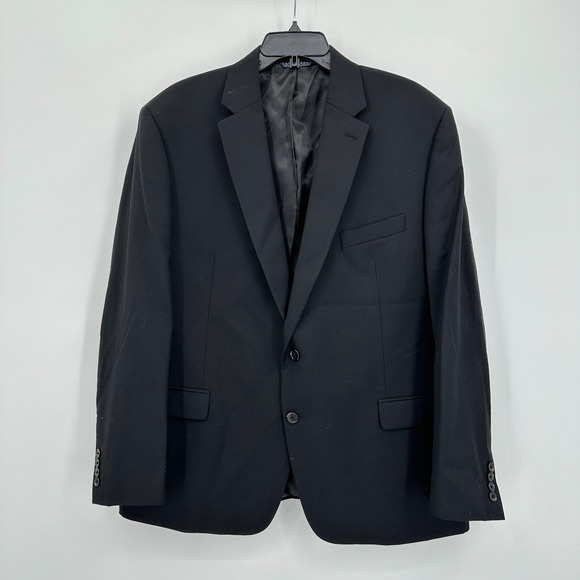 Lauren Ralph Lauren Blazer Jacket Men 46R Black Wool Blend Formal Church Wedding